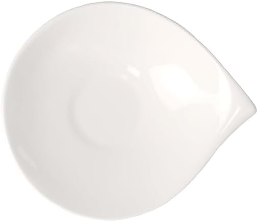 Villeroy & Boch Flow Breakfast Cup Saucer, 8.25 x 7 in, Premium Porcelain, White