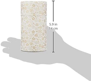 Yamako Pokkan a Japanese Tea Tin Canister, Air Tight, Double Lid, 200g Tea Capacity (Sakura - Cherry Blossom Pattern, L - 200g)