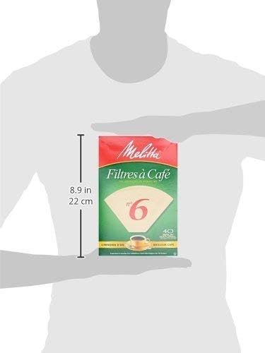 Melitta FBA USA Inc 626412#6 Natural Brown Cone Coffee Filters 40 Count - 4 pack
