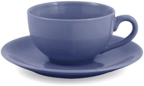 Blue Ceramic Teacup and Saucer Set