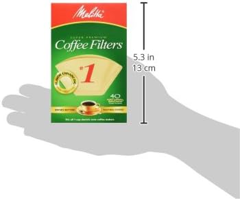 Melitta 620122 40 Count #1 Natural Brown Cone Coffee Filters (Pack of 5)