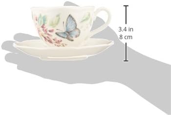 Lenox Porcelain Meadow Cup and Saucer, 1.3 LB, Blue Butterfly (Pack of 12)