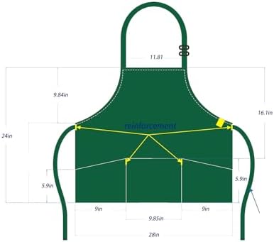 Aprons for Women with 3 Pockets, Cooking Apron with Waterproof Coating, Chef Apron Adjustable Neck Strap - Image 6