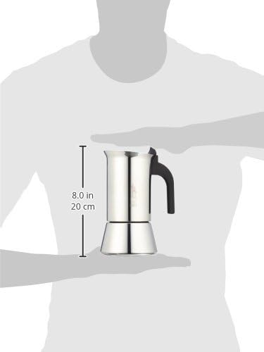 Bialetti Venus Caffettiera in Acciaio INOX, Adatta all'Induzione, Inossidabile, Argento, 6 Tazze
