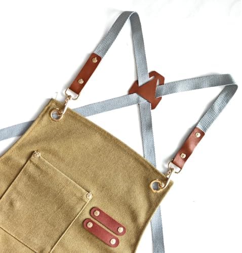Chef Apron Bib Apron with 2 Large Pockets Adjustable Neck Strap Kitchen Apron Cooking Apron Stripes Baking Apron - Image 7