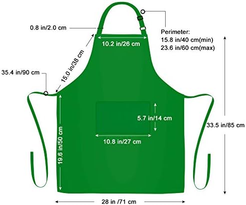 Jubatus 2 Pack Bib Aprons with 2 Pockets Cooking Chef Kitchen Apron for Women Men, Green - Image 7