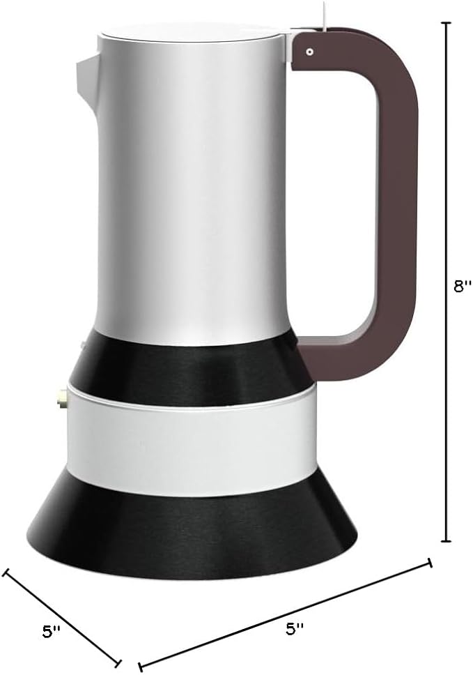 Alessi 9090/M - Design Stovetop Espresso Coffee Maker, 18/10 Stainless Steel, Mirror Polished, 10 cups