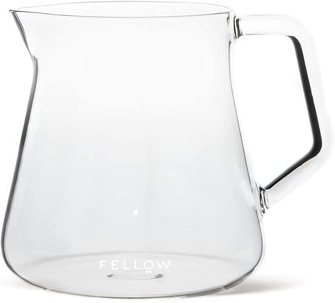 Fellow Mighty Small Glass Carafe - Manual Pour Over Coffee Beaker and Tea Steeper, Borosilicate Glass Decanter, 16.9 oz Clear Container