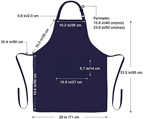 Jubatus 2 Pack Bib Aprons with 2 Pockets Cooking Chef Kitchen Apron for Women Men, Navy Blue - Image 7