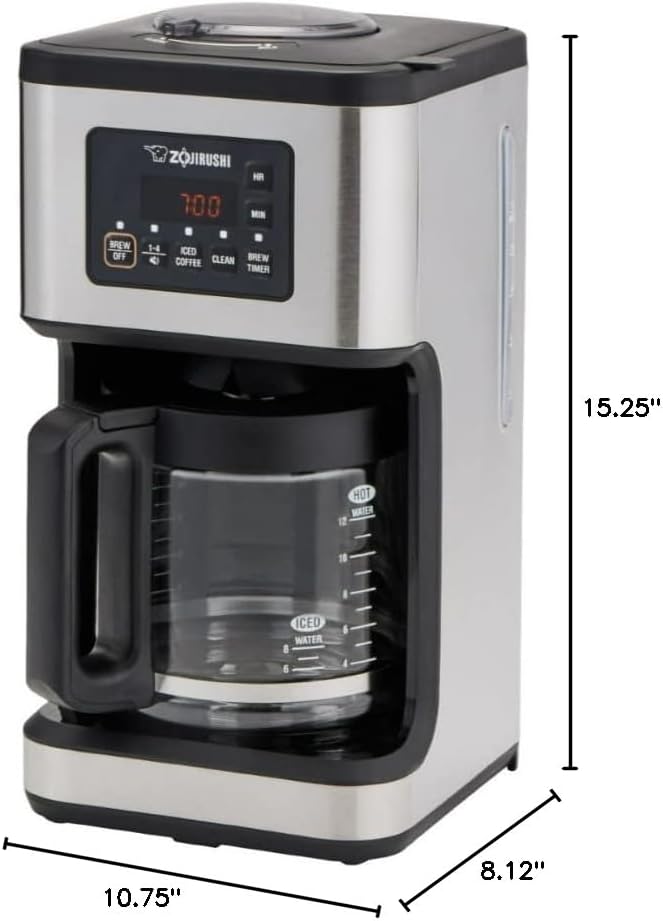 Zojirushi EC-ESC120 Coffee Maker Dome Brew Programmable, StainlessSteel and Black