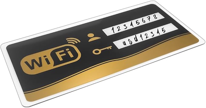 WiFi Password Sign - Acrylic WiFi Network Sign with Self-Stick Wall Mount for Restaurant, Office, Home, Bar, Coffee (11.8"L x 5.9"W)