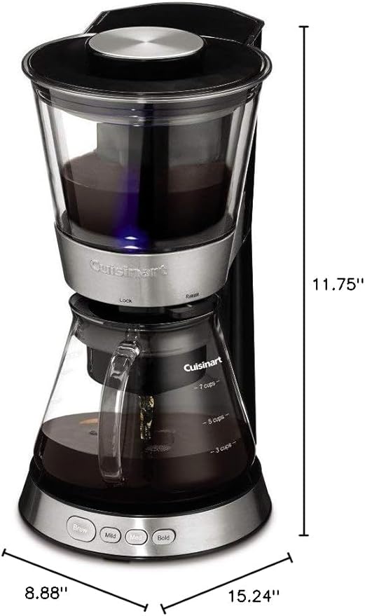 Cuisinart (Refurbished) DCB-10 Automatic Cold Brew Coffeemaker, 7 cups, Silver (Renewed)