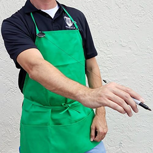 Bulk 25 Pack - Retractable Pen Reel for Thick Markers & Carpenter Pencils - Carabiner Clip for Apron, Belt Loop or Bag Strap - Great Gift for Baristas (Black) - Image 7