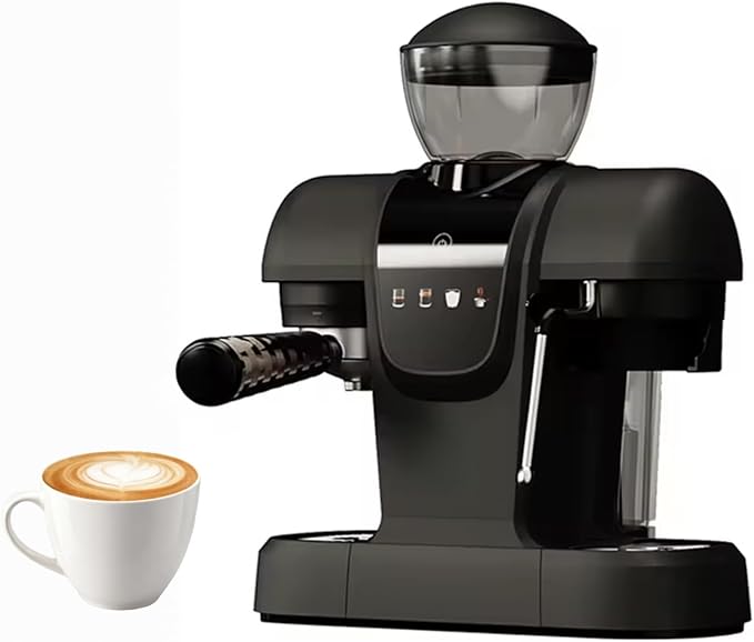 20 Bar Espresso Machine with Grinder & Steam Wand - Semi Automatic Coffee Maker, NTC Intelligent Temp Control, 58mm Stainless Steel Portafilter, One-Touch Panel for Home Barista (Removable Water Tank)