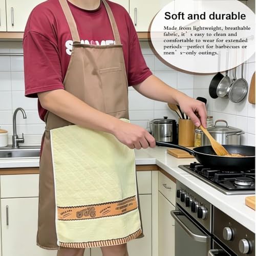 Chef Apron Bib Apron with 2 Large Pockets Adjustable Neck Strap Kitchen Apron Cooking Apron Stripes Baking Apron - Image 6