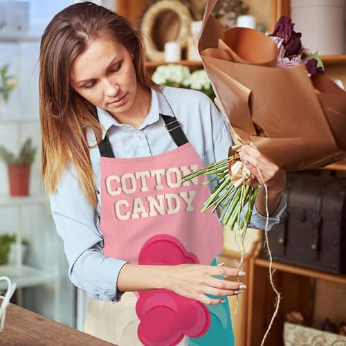 Cotton Candy Kitchen Apron for Women Men, Unisex Adjustable Cooking Apron, Waterproof Apron for Home Kitchen, Restaurant, Coffee House - Image 6