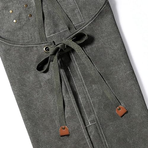AFUN Aprons for Men Women with Large Pockets, 16-Ounce Cotton Canvas Cross Back Apron - Image 6