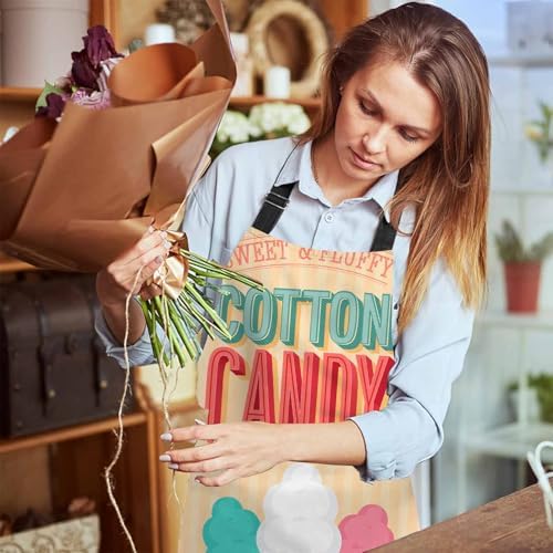 Cotton Candy Retro Marshmallow Kitchen Apron for Women Men, Adjustable Chef Bakers Apron for Cooking Baking Gardening, 31 X 27 Inch - Image 6