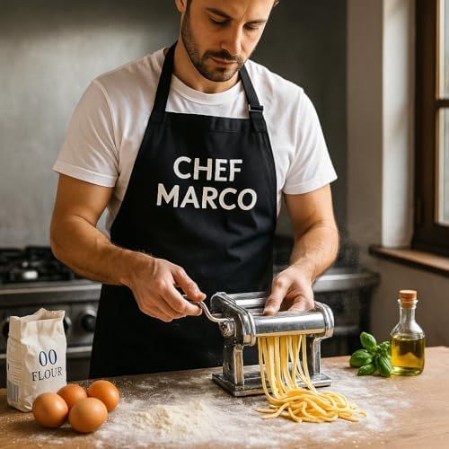 Custom Apron Women Men with Pockets Personalized Name Logo Cooking Aprons | Customizable Full Length Cotton Twill, Add Any Text Photo or Business Logo, Two Deep Pockets, 14 Colorways - Image 6