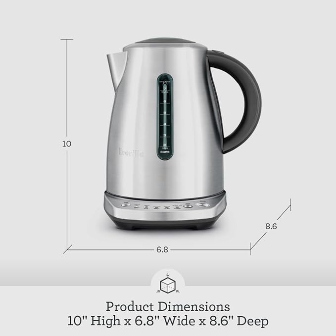 Breville BKE720BSS Temp Select Hot Water Kettle, 57 oz, Brushed Stainless Steel