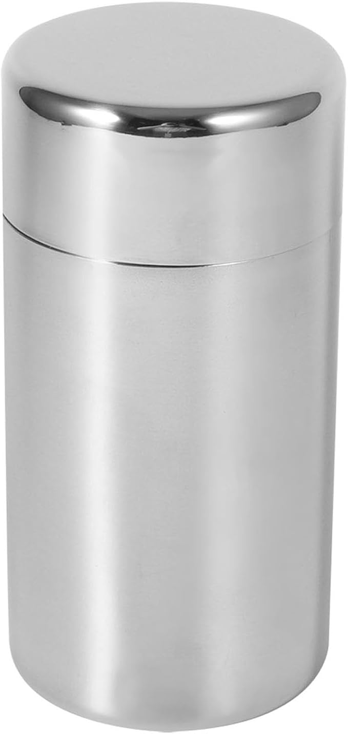 Tea Canister, Double Seal Tea Tins for Loose Tea, Stainless Steel Tea Tin Canister, Round Tea Storage Containers with Airtight Double Lids for Coffee Sugar, 5.9 x 3.0in (L)