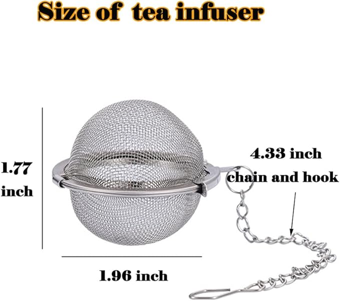 Tea Infusers for Loose Tea 3 Sets Tea Infuser Loose Leaf Tea Steeper Tea Stainless Steel Ball Mesh Tea Strainer Filters with Crtstal Pendant (Metal Turtle)