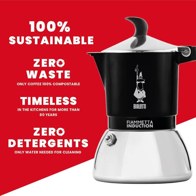 Bialetti Coffee Maker, Nero, 4 Tazze
