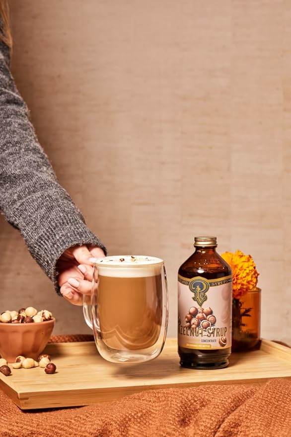 Portland Syrups Hazelnut Syrup – Flavoring for Coffee, Lattes, Cold Brew, Macchiatos, Cocktails, Desserts – Ideal for Drinks & Adding a Hazelnut Touch to Any Beverage – 12 oz, 24 servings (Pack of 1)