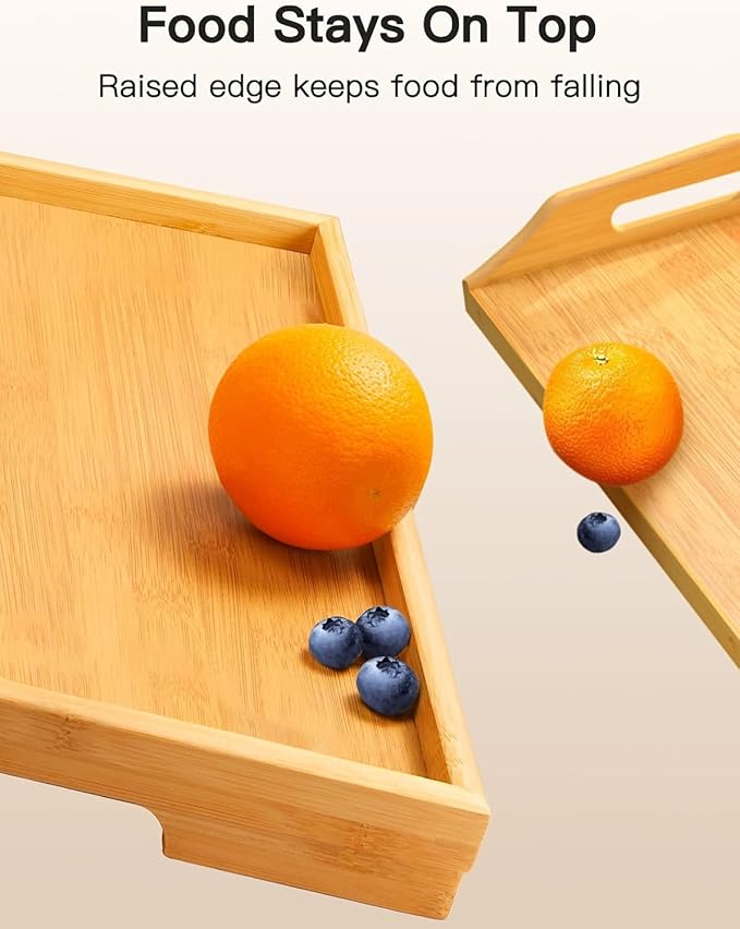 Bamboo Bed Tray Table with Foldable Legs, Breakfast Tray for Sofa, Bed, Eating, Working, Used As Laptop Desk Snack Tray by Pipishell