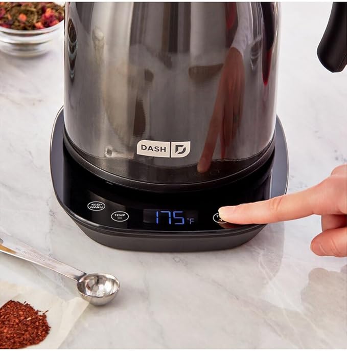 Dash Insulated Electric Kettle, Cordless Hot Water Kettle - Black Stainless Steel, 57oz/1.7L