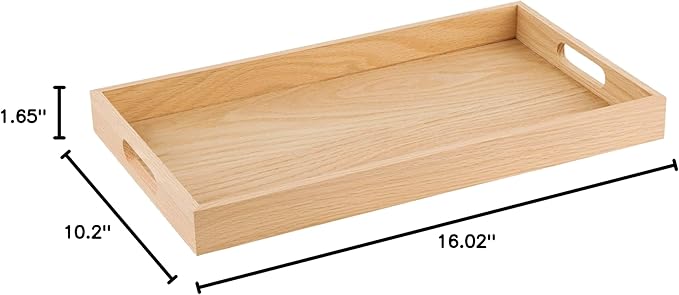 Hammont Montessori Wooden Serving Trays - 5 Piece Set, Brown Oak Wood, Decorative, Convenient, Versatile, Easy to Clean