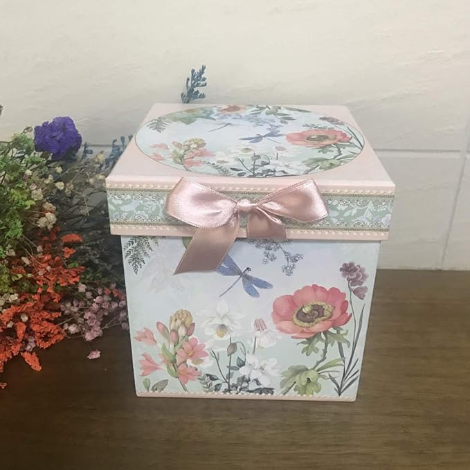 Lightahead Bone China Tea for One Set in Floral Design, in attractive Reusable Handmade Gift Box (With Ribbon)