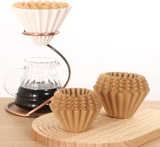 100 Count Unbleached Coffee Filters, 4-5 Cup Natural Basket Coffee Filter Paper for 5 Cup Coffee Maker, Small Coffee Travel Brewer, Single Serve Coffee Pot