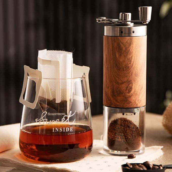 Tutuba Manual Coffee Grinder, Stainless Steel Conical Burr Grinder, Capacity 30g Portable Grinder for Aeropress, Drip Coffee, Espresso, French Press