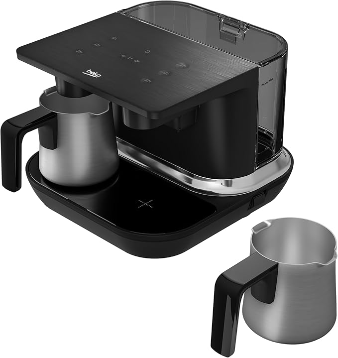 Beko Automatic Turkish Coffee Maker | 6-Cup Turkish Greek Coffee Machine with Anti-Spill Sensor, Fast Brewing, UL Certified, Matte Black, 120V, Induction, Water tank, sensor cook technology
