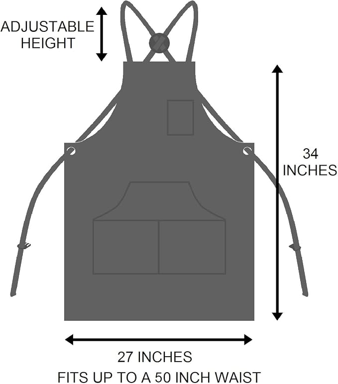 Hudson Durable Goods Deluxe Edition Waxed Canvas Tool Apron for Men and Women, Heavy Duty Work Apron with Front Pockets, Adjustable Padded Straps, Quick Release Buckle, Crossback - One Size, Black - Image 8