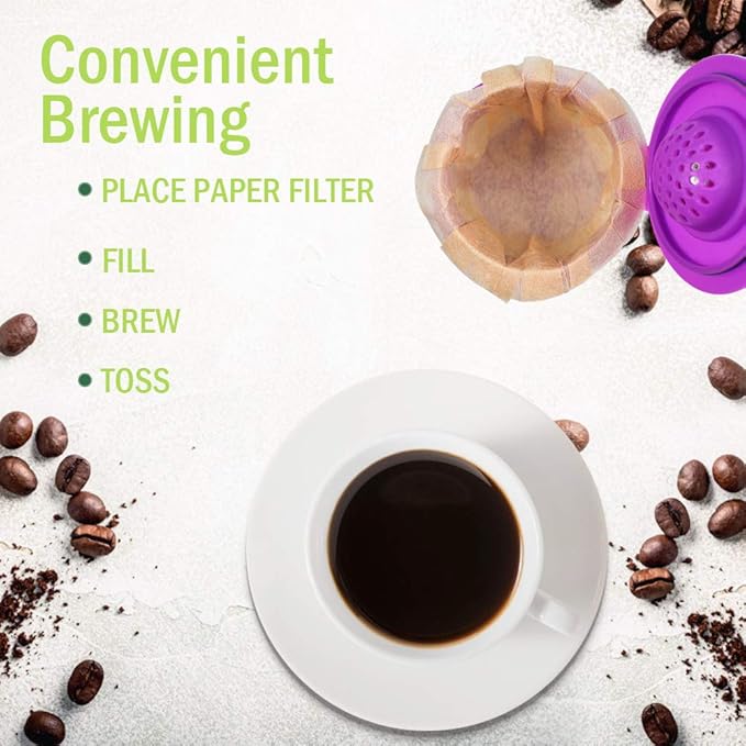 CAPMESSO Disposable Coffee Paper Filters Replacement Keurig Filter Compatible with Reusable Single Serve Pods Keurig Coffee Maker-300 Count (Natural)