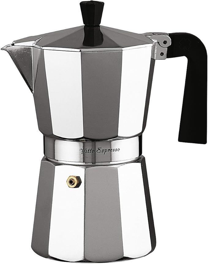 Ilsa – 9202 Aluminium Espresso Coffee Machine, Silver 3 Cups centimeters metallic silver