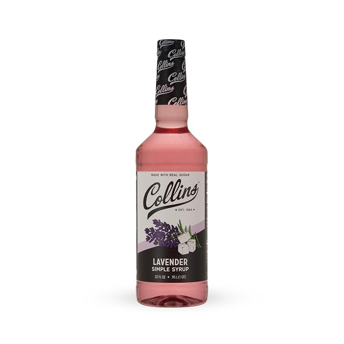 Collins Lavender Simple Syrup for Cocktails with Real Sugar, Lavender Syrup for Lemonade, Soda Water, Coffee, Iced Tea, Matcha, Baking, Desserts, Drink Mixer for Home Bar, 32 oz - Image 13