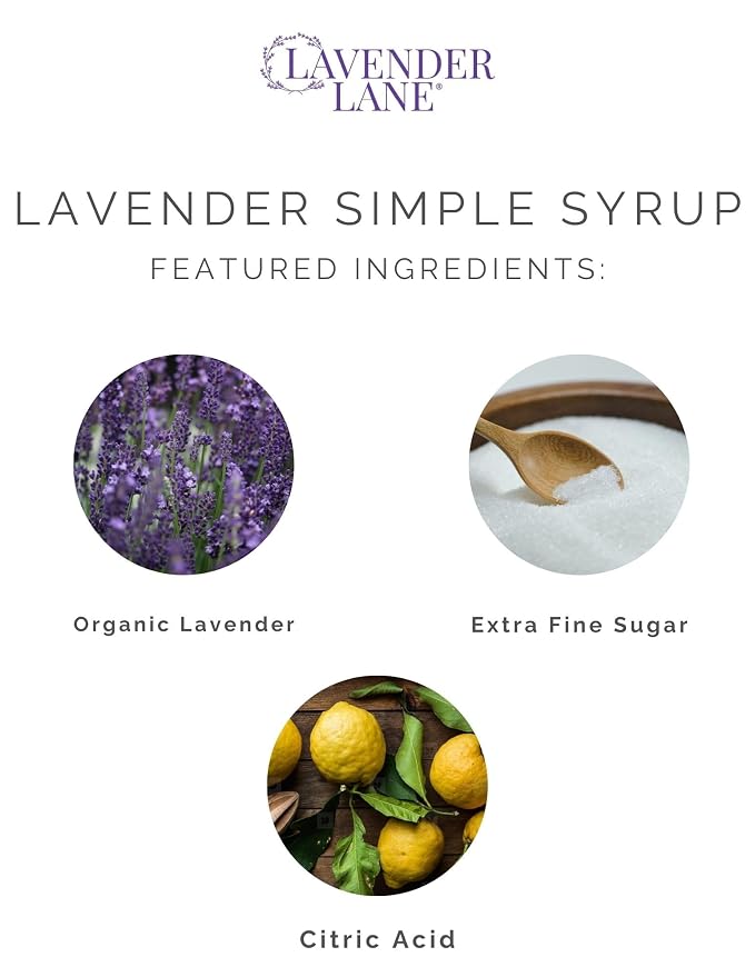 Lavender Lane Lavender Simple Syrup & Lavender Cocktail Picks, For Cocktails, Tea, Coffee, Mocktails, Garnishment - Image 9