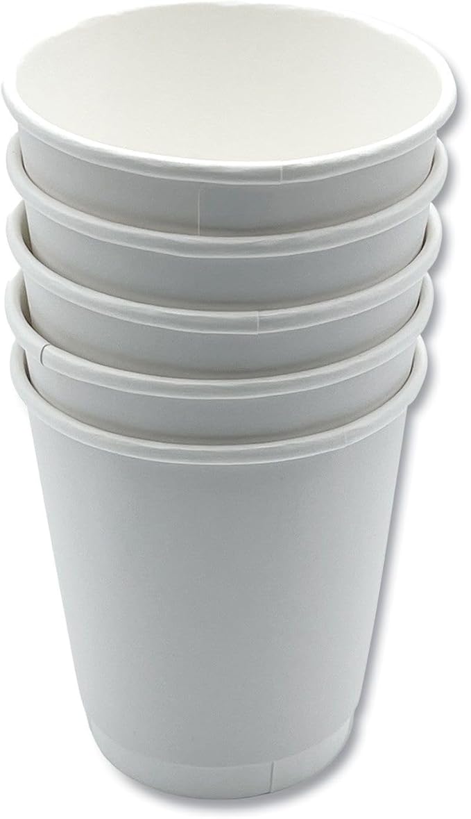 Boardwalk Paper Hot Cups, Double-Walled, 10 oz, White, 500/Carton
