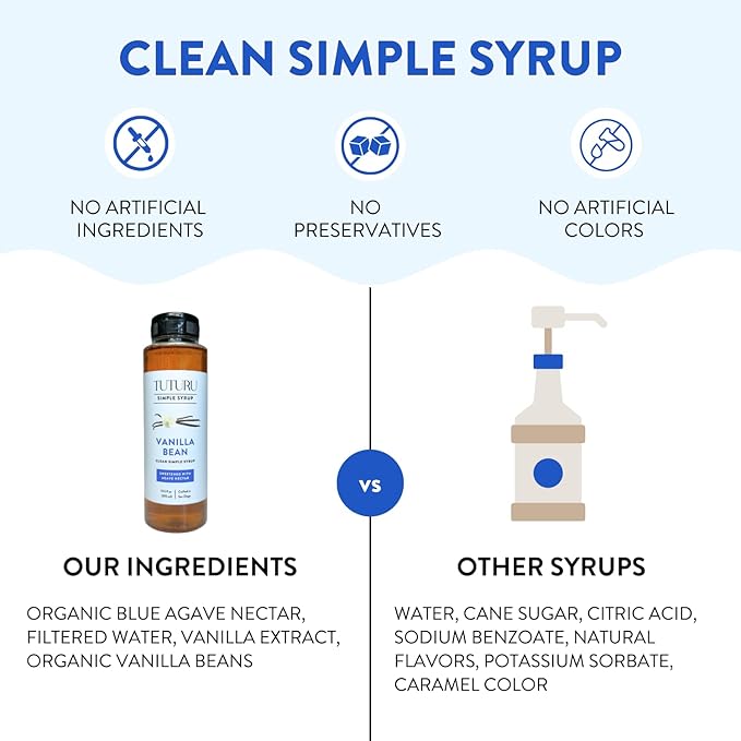 Spring Syrup Bundle - Lavender Simple Syrup and Vanilla Simple Syrup for Coffee, Cocktails, Matcha - Sweetened with real Honey and Agave Nectar - Infused with Real Spices - 13.5 oz (2 Pack)