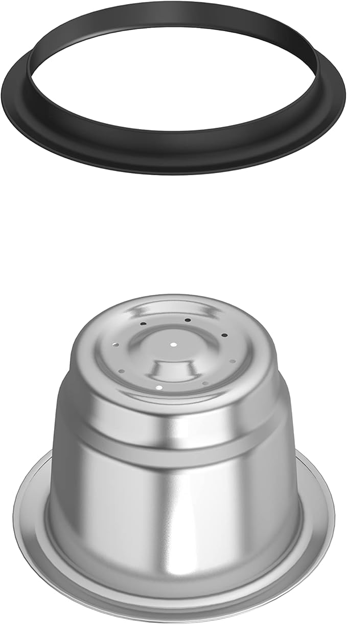 Aluminum Lids for Reusable Nespresso OriginalLines Capsules 200pcs with 4pcs Silicone Seals to Reusable Nespresso Original Line Stainless Steel Coffee Pods.