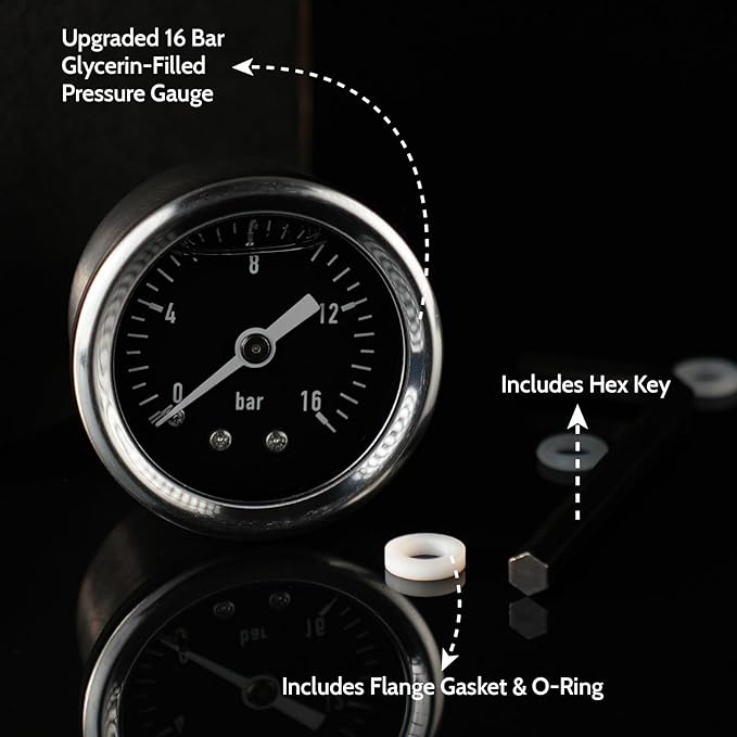 Upgrade E61 Group Head Pressure Pump Gauge Compatible with Faema, Rocket, ECM, Lelit,Expobar, and Similar E61 Espresso Machines – Brew Accessory