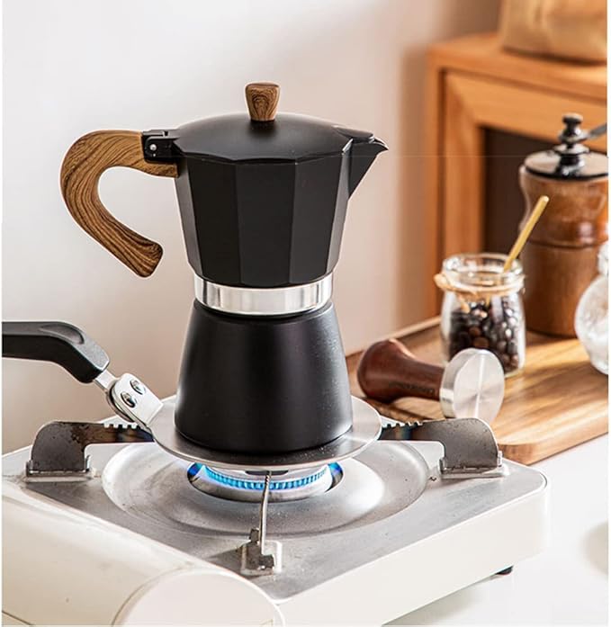 CAFECITO® Induction Diffuser Plate for Moka Pot – 5.11” Stainless Steel Heat Adapter for Stovetop Espresso Makers | Induction Cooktop Converter with Aluminum Core & Handle