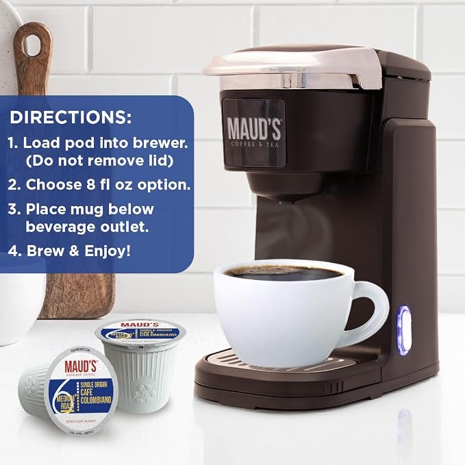Maud's Colombian Coffee Pods, 50 ct, Single Origin, Medium Roast Coffee in Single Serve Pods – 100% Arabica Coffee, Compatible with Keurig K Cups Maker - Image 8