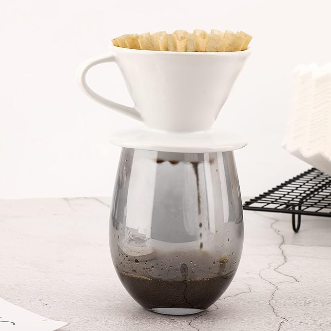 EUSOAR 1-2 Cup Unbleached Coffee Filters, Pack of 50 Disposable Natural Brown Paper Coffee Filter, for Small Basket Style Single Pour Over and Drip Coffee Makers, for Home Commercial