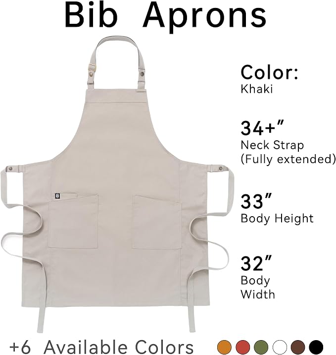 Chef Men Canvas Waterproof Apron Pocket 4251GB | Polyester Cotton Canvas Apron for BBQ Grilling Kitchen Cooking, Adjustable Neck, Durable & Comfortable - Image 6