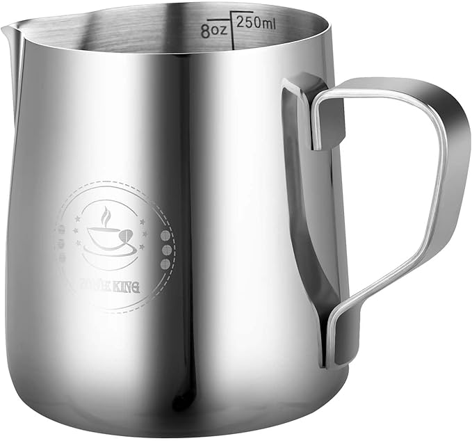 8Oz Mini Milk Frothing Pitcher – 250ml Single Serving Stainless Steel Espresso Steaming Pitchers, Precision Pouring for Perfect Latte Art, Frother cup, Coffee Cappuccino Jug