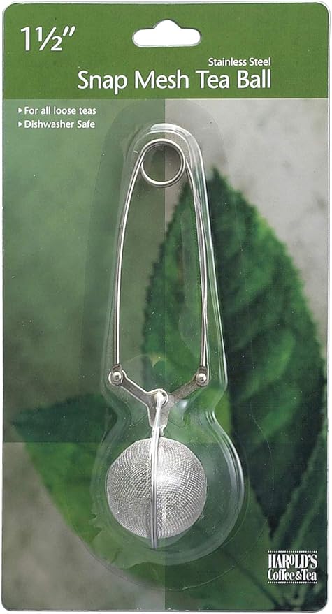 HIC Kitchen Snap Ball Tea Infuser, 18/8 Stainless Steel, For Loose Leaf Tea and Mulling Spices